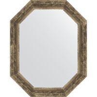 Зеркало Evoform Octagon 58x73 BY 7122 в багетной раме - Старое дерево с плетением 70 мм — фото 1, Мебель для ванной