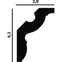Карниз Перфект P22 2000x42x29 мм — фото 2, Карнизы