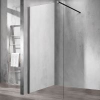 Душевая перегородка Vincea Walk-In 80 VSW-1H800CLB профиль Черный матовый стекло прозрачное — фото 2, Душевые перегородки