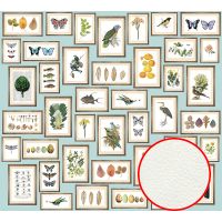 Фреска Ortograf Цветы 30242 Фактура флок FLK Флизелин (3*2,7) Бирюзовый/Разноцветный, Цветы/Птицы/Предметы — фото 1, Фрески