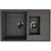 Кухонная мойка Ulgran Quartz Prima 780 1,5 K-09 Асфальт — фото 1, Кухонные мойки