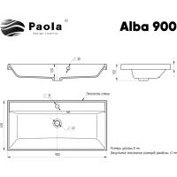 Раковина Paola Alba 90 Белая глянцевая — фото 10, Раковины
