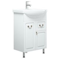 Тумба под раковину Corozo Элегия ретро 60 SD-00000010 Белая — фото 2, Мебель для ванной