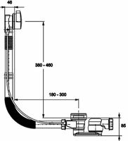 Слив-перелив Jacob Delafon E6D015-CP полуавтомат Хром — фото 2, Сливы-переливы