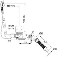 Слив-перелив Bette B609-901 полуавтомат Хром — фото 2, Сливы-переливы