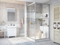 Душевой уголок STWORKI Дублин 100х100 3GW017TTKK000 профиль Хром матовый стекло прозрачное — фото 6, Квадратные душевые уголки