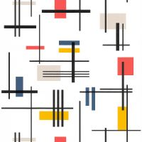 Обои Lutece Les Essentiels 51201810 Винил на флизелине (0,53*10,05) Белый/Разноцветный, Абстракция/Геометрия — фото 1, Обои для стен