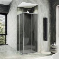 Душевой уголок Maybah Glass MGY-1331-5 1000x1000x1950 раздвижной профиль Хром матовый стекло графитовое матовое — фото 1, Душевые уголки