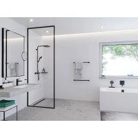 Металлическая полка Hansgrohe AddStoris 41741670 угловая Черная матовая — фото 3, Полки для ванной и душа