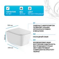 Комплект унитаза WellWant Tesoro WWU01111W с инсталляцией Grohe Rapid SL 38750001 с сиденьем Микролифт и клавишей смыва Хром — фото 2, Комплекты унитаз + инсталляция