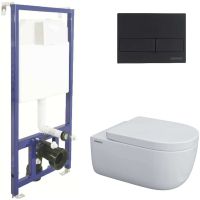 Комплект унитаза с инсталляцией Berges Ego XL 043234 с сиденьем Микролифт и Черной клавишей смыва — фото 1, Комплекты унитаз + инсталляция