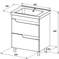 Тумба с раковиной Orange Topline-Milano 60 TM60-02+RA Белый глянец — фото 6, Тумбы с раковиной