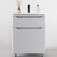 Тумба под раковину Style Line Марелла 60 Люкс Plus СС-00002395 Белый матовый антискрейтч — фото 1, Тумбы под раковину