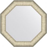 Зеркало Evoform Octagon 50x50 BY 7421 в багетной раме - Брашированное серебро 59 мм — фото 1, Мебель для ванной