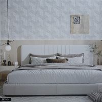 Обои Bernardo Bartalucci Sarrieri 5074-1 Флизелин (1,06*10) Серый/Белый, Геометрия — фото 2, Обои для стен