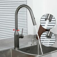 Смеситель для кухни Gappo G4398-45 Нержавеющая сталь — фото 4, Смесители для кухни