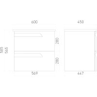 Тумба под раковину Laparet Atlas 60 LA-WCAB-60-125 подвесная Кашемир матовый — фото 4, Мебель для ванной