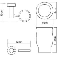 Стакан для зубных щеток WasserKRAFT K-24228 Хром — фото 3, Стаканы для зубных щеток