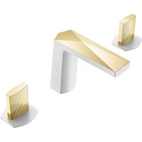 Смеситель для раковины Boheme Venturo 150-WG-TOUCH Белый Золото — фото 1, Смесители