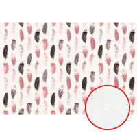 Фреска Ortograf Levity 33396 Фактура бархат FX Флизелин (4*2,7) Белый/Розовый/Черный, Перья/Геометрия — фото 1, Фрески