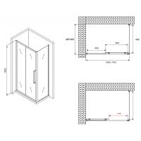 Товар: Душевой уголок Abber Schwarzer Diamant 110x50 AG30110H-S50 профиль Хром стекло прозрачное - фото 5 Душевой уголок Abber Schwarzer Diamant 110x50 AG30110H-S50 профиль Хром стекло прозрачное — фото 5, Прямоугольные душевые уголки