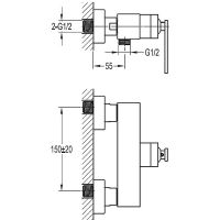Смеситель для душа Cezares CITY-F-D-01 Хром — фото 2, Смеситель для душа