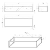 Консоль под раковину BelBagno Etna-Kraft 140 EK-140-ST подвесная Черная матовая — фото 6, Консоли для раковины