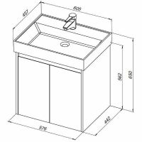 Тумба с раковиной Aquanet Nova Lite 60 302525 подвесная Дуб рустикальный — фото 12, Тумбы с раковиной