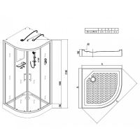 Душевая кабина Esbano ES-L100CR 100x100 ESKL100CR без гидромассажа — фото 17, Душевые кабины