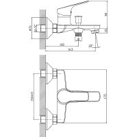 Смеситель для ванны Orange Dia M45-100cr Хром — фото 9, Смесители