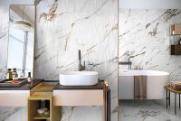 Керамогранит Porcelanite Dos Firenze 1840 Blue Calacatta POR_F1840_BLCAL_98_PUL 98x98 см — фото 2, Керамогранит