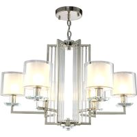 Люстра Crystal Lux Nicolas SP-PL6 Nickel White Белая Прозрачная Никель — фото 2, Люстры