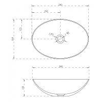 Раковина-чаша Abber Stein 50 AS2609 Белая матовая — фото 4, Раковины накладные