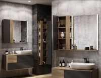 Тумба под раковину Aquaton Терра 105 1A246901TEKA0 подвесная Дуб кантри Антрацит — фото 12, Тумбы под раковину