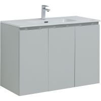 Тумба под раковину Aquanet Алвита New 100 277532 подвесная Серая матовая — фото 1, Тумбы под раковину