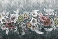 Фреска Ortograf Levity 33392 Фактура бархат FX Флизелин (4*2,7) Серый/Разноцветный, Цветы — фото 2, Фрески