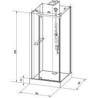 Душевая кабина Black&White Galaxy G8702 90x90 8702900 с гидромассажем — фото 8, Душевые кабины