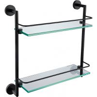 Стеклянная полка Allen Brau Priority 6.31015-31 Черная матовая — фото 1, Полки для ванной и душа