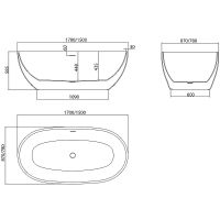 Товар: Акриловая ванна Grossman Classic 170х87 GR-2503MB без гидромассажа - фото 7 Акриловая ванна Grossman Classic 170х87 GR-2503MB без гидромассажа — фото 7, Акриловые ванны