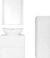 Тумба под раковину Style Line Монако 60 Люкс Plus ЛС-00000632 подвесная Осина белая Белый Лакобель — фото 3, Мебель для ванной