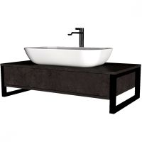 Тумба под раковину 1MarKa Grunge Loft 90П У85849 подвесная Бетон темно-серый — фото 1, Тумбы под раковину