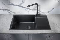 Кухонная мойка Milacio Navarra 78 Cuarzo MC.77051 Черная матовая — фото 2, Кухонные мойки