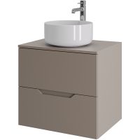 Тумба с раковиной Orange Line 60 Li-60TuLMDF+B07-345W подвесная Латте матовый — фото 1, Тумбы с раковиной