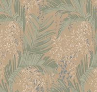 Обои Milassa Okinava Ok4 012 Флизелин (1*10,05) Коричневый/Зеленый, Листья — фото 1, Обои для стен