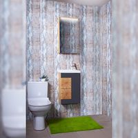 Зеркальный шкаф Бриклаер Форест 40 4627125414695 с подсветкой Дуб золотой Антрацит — фото 5, Мебель для ванной