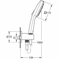 Душевой гарнитур Grohe Tempesta Cube 110 26910003 Хром — фото 9, Душевые гарнитуры