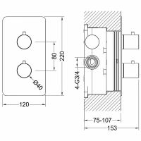 Смеситель для душа Aquatek Европа AQ1392CR с термостатом Хром — фото 2, Смеситель для душа
