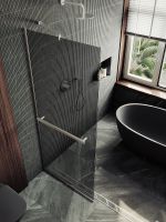 Душевая перегородка Maybah Glass MGD-729-5у 790x1950 в узком профиле Хром матовый стекло графитовое — фото 4, Душевые перегородки