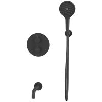 Смеситель для ванны Whitecross Y black YSET10TOPBL с термостатом Черный матовый — фото 2, Смесители