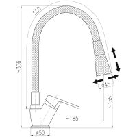 Смеситель для кухни Rav Slezak Sazava SA506.5/13 Черный Хром — фото 7, Смесители для кухни
